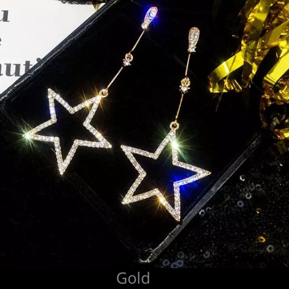 NEW!๐๐๐โญ๏ธ๐ซGOLDEN! PAVE ZIRCON STARS!๐ซโญ๏ธ๐๐๐ - Picture 7 of 16